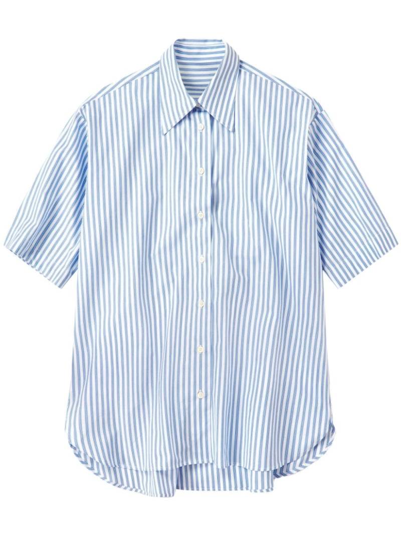 Closed stripe-print logo-print shirt - Blue von Closed