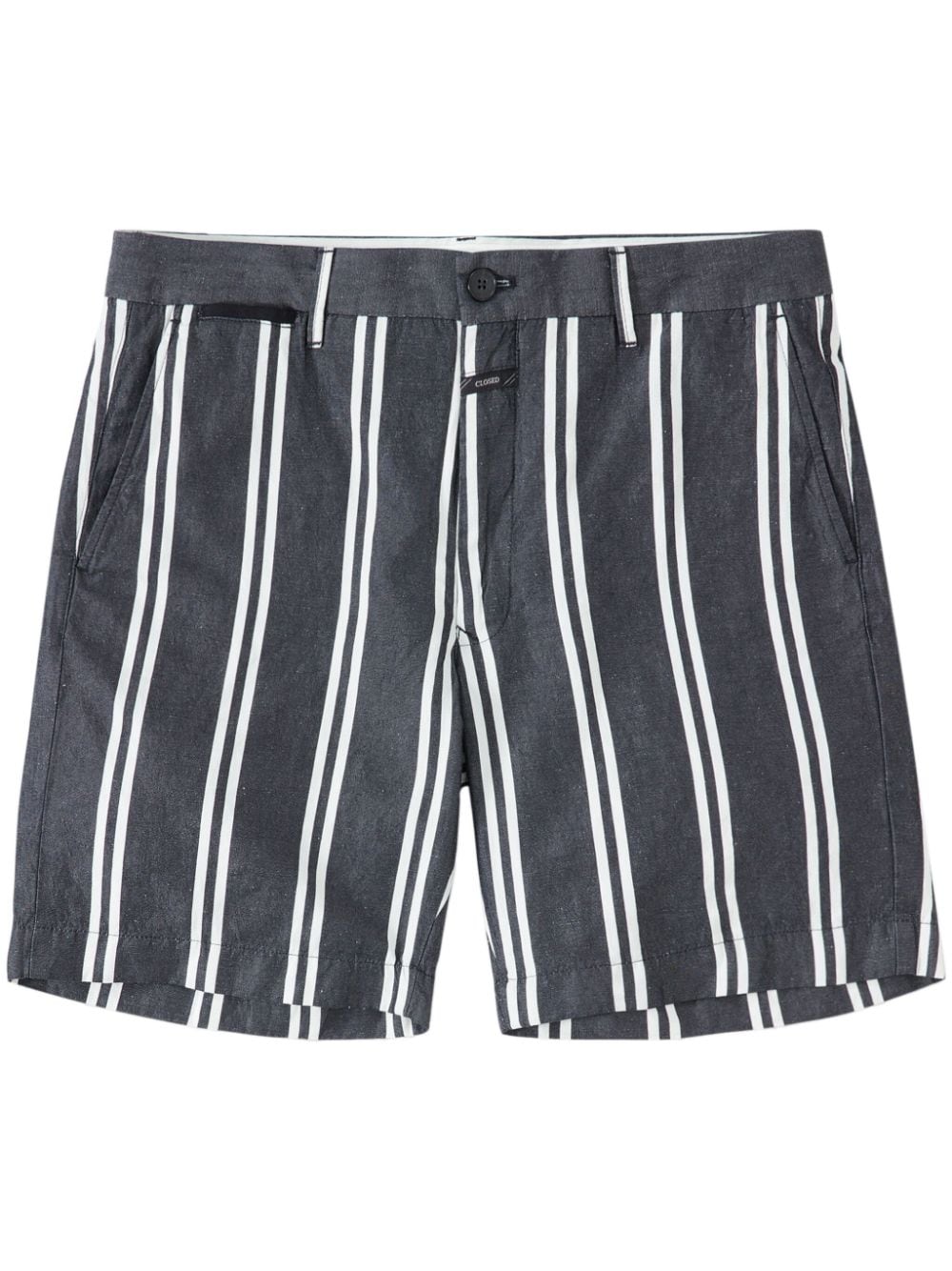 Closed striped cotton-blend chino shorts - Grey von Closed