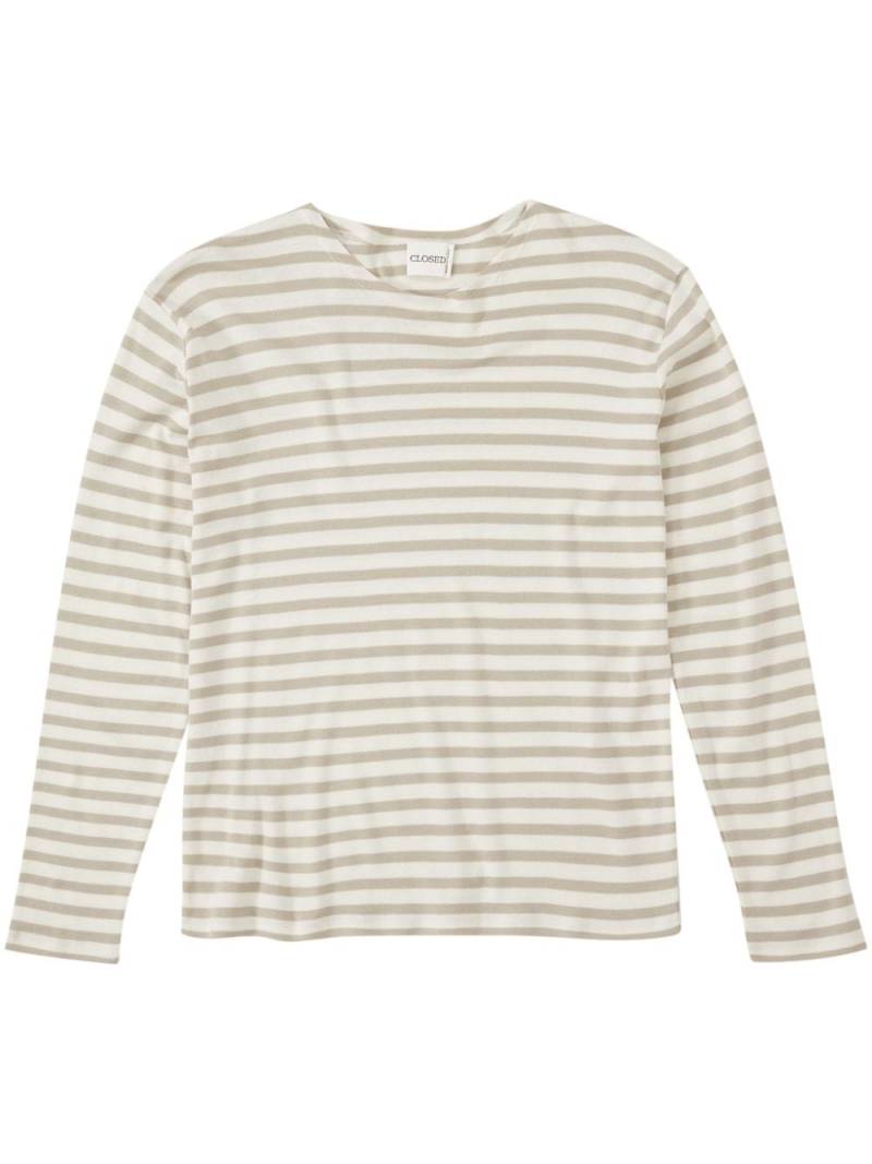 Closed striped long-sleeve T-shirt - White von Closed