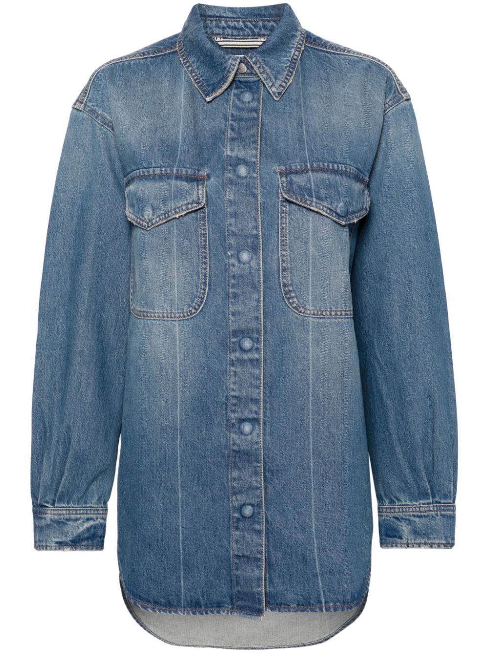 Closed stud-fastening denim shirt jacket - Blue von Closed