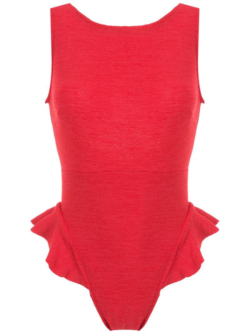 Clube Bossa Goya ruffle-trimmed swimsuit - Red von Clube Bossa