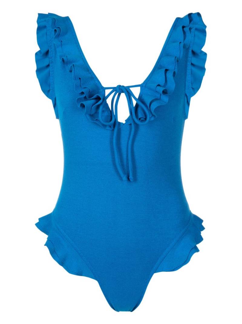 Clube Bossa Pina ruffled swimsuit - Blue von Clube Bossa