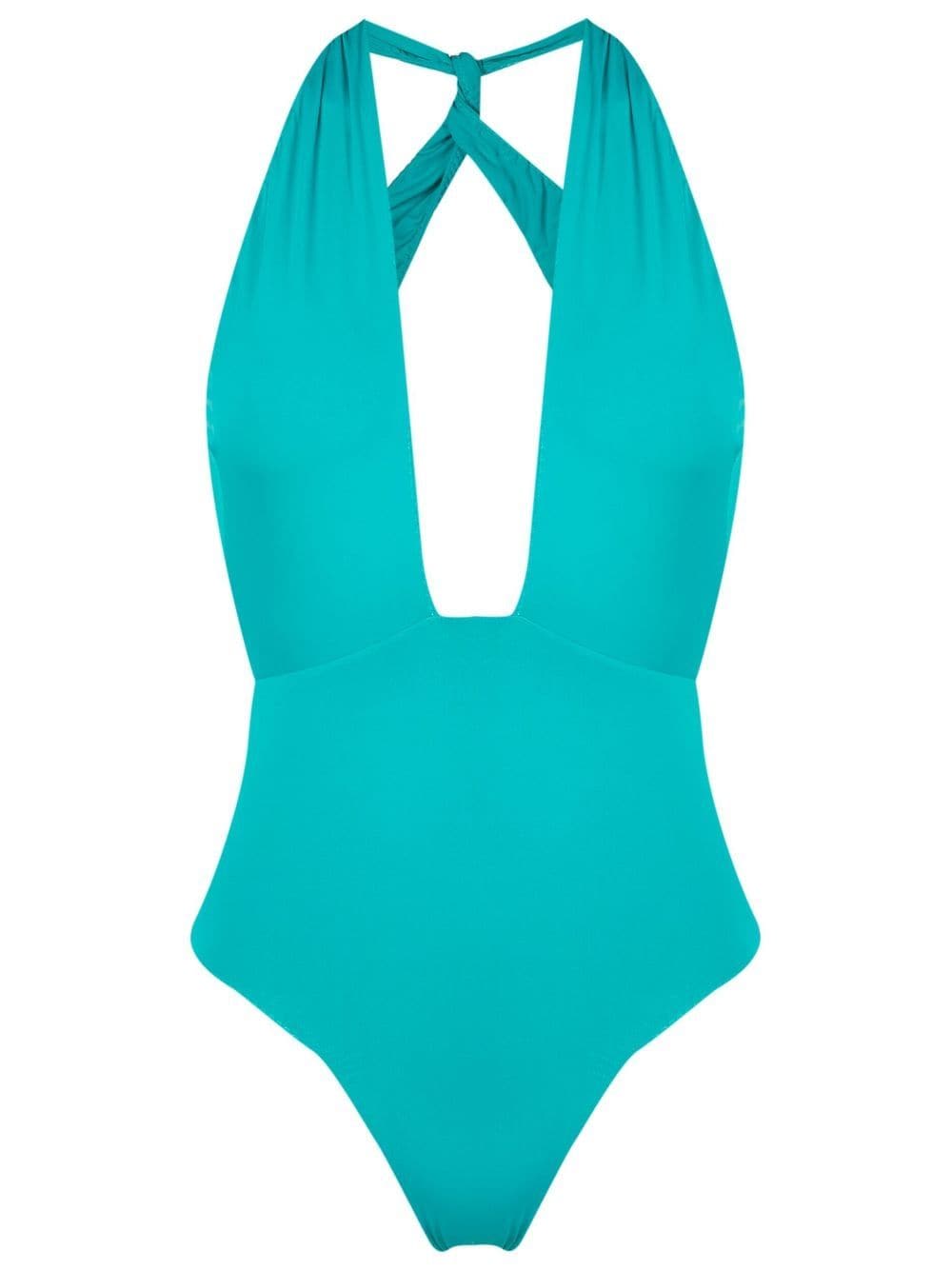 Clube Bossa Welch halterneck swimsuit - Blue von Clube Bossa