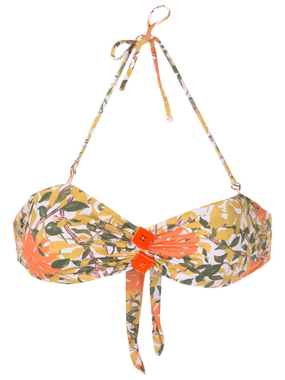 Clube Bossa floral-print halterneck bikini top - Orange von Clube Bossa