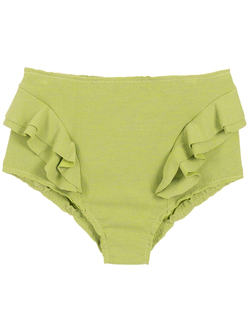 Clube Bossa ruffle-trimmed high-rise bikini bottoms - Green von Clube Bossa