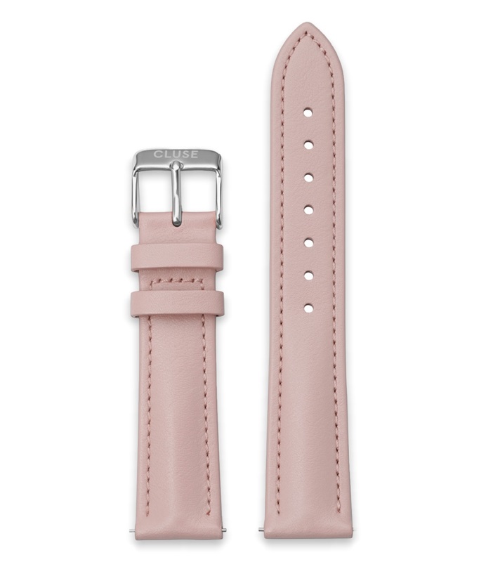Cluse CS12312 Strap 18 mm Leather Pink, Silver von Cluse
