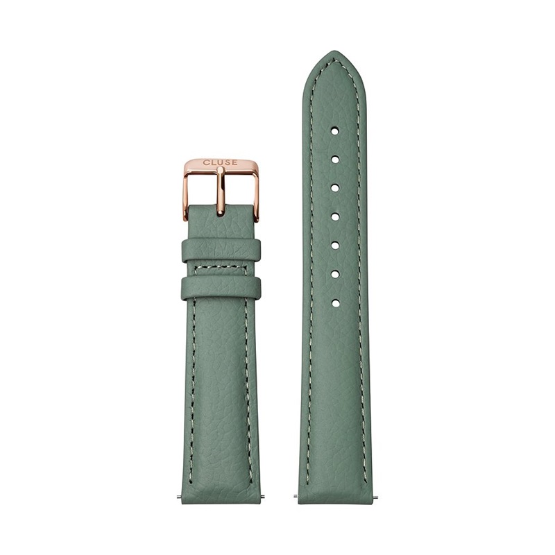 Cluse CS1408101087 Strap 18 mm Leather, Stone Green/Rose Gold von Cluse