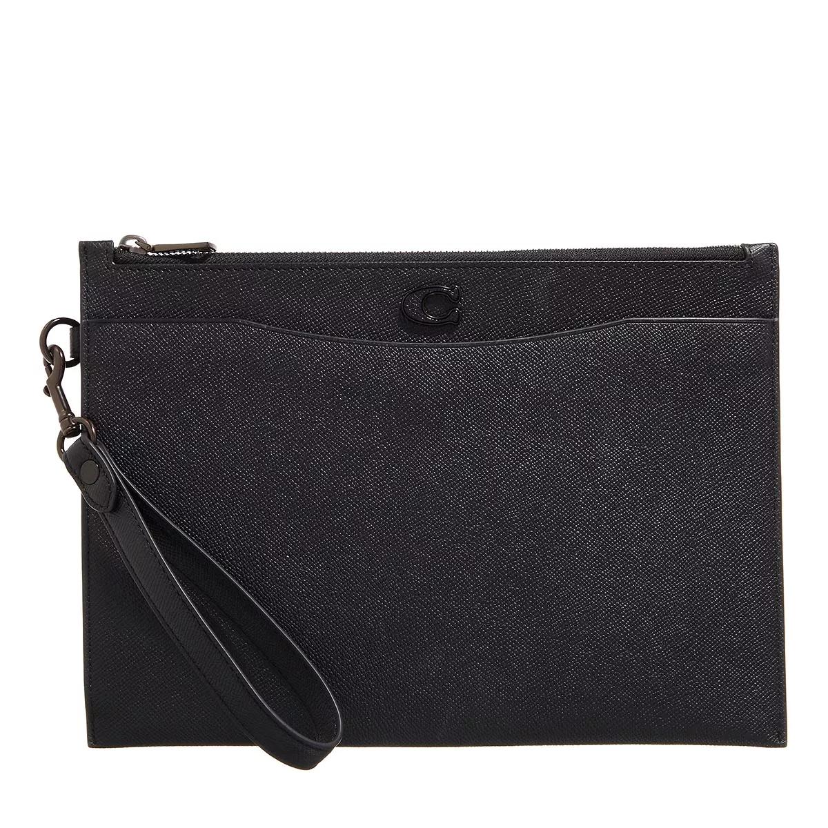 Coach Handtasche - Pouch Wristlet In Crossgrain Leather - Gr. unisize - in Schwarz - für Damen von Coach