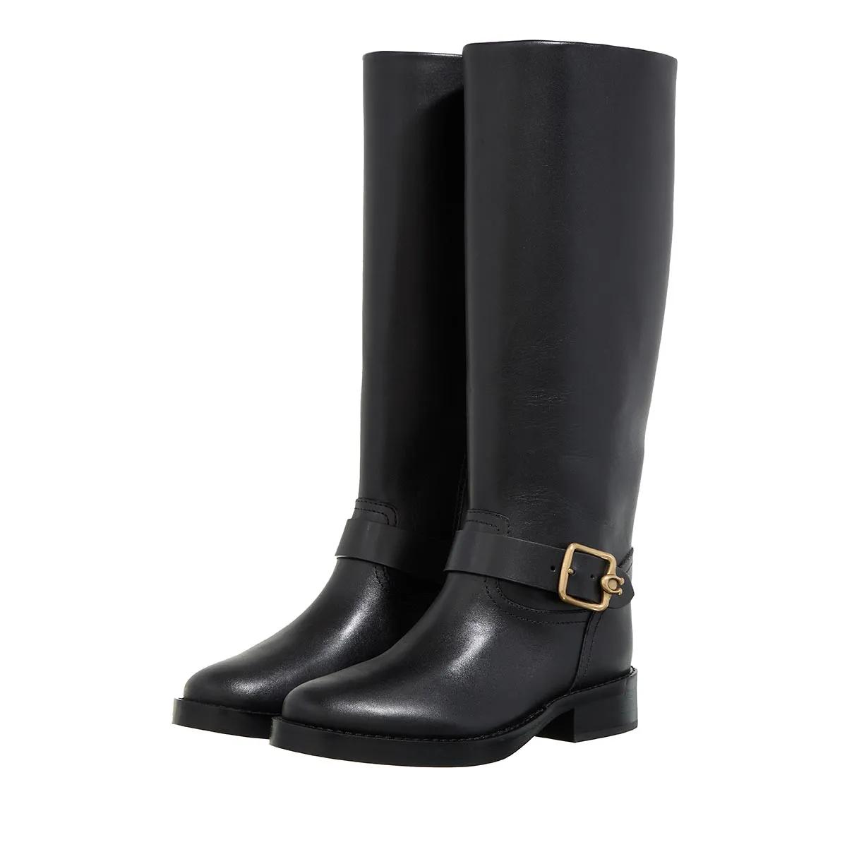 Coach Stiefel & Boots - Madeline Leather Boot - Gr. 37,5 (EU) - in Schwarz - für Damen von Coach