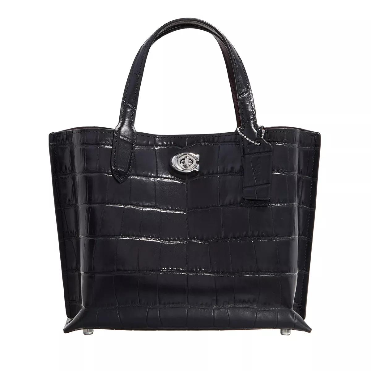 Coach Umhängetasche - Embossed Croc Willow Tote 24 - Gr. unisize - in Schwarz - für Damen von Coach