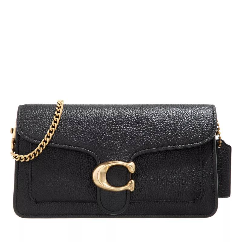 Coach Umhängetasche - Polished Pebble Leather Tabby Chain Clutch - Gr. unisize - in Schwarz - für Damen von Coach