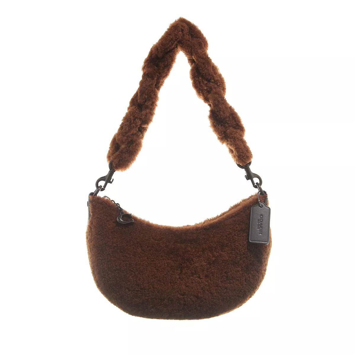 Coach Umhängetasche - Shearling Mira Shoulder Bag With Shearling Chain - Gr. unisize - in Braun - für Damen von Coach