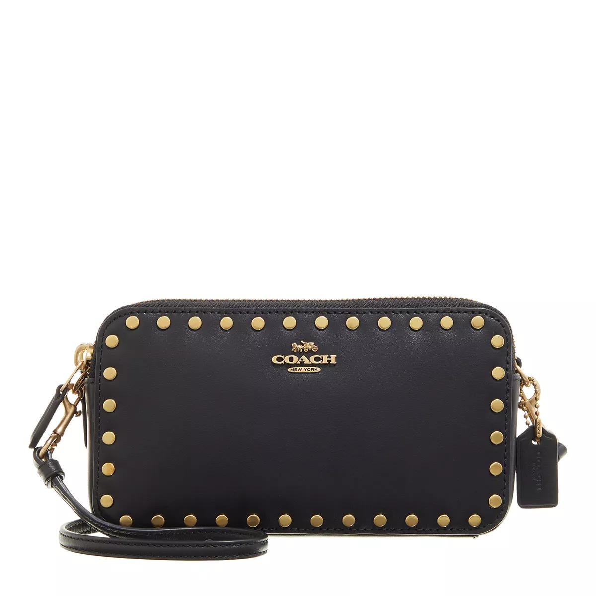 Coach Umhängetasche - Smooth Leather With Rivets Kira Crossbody - Gr. unisize - in Schwarz - für Damen von Coach