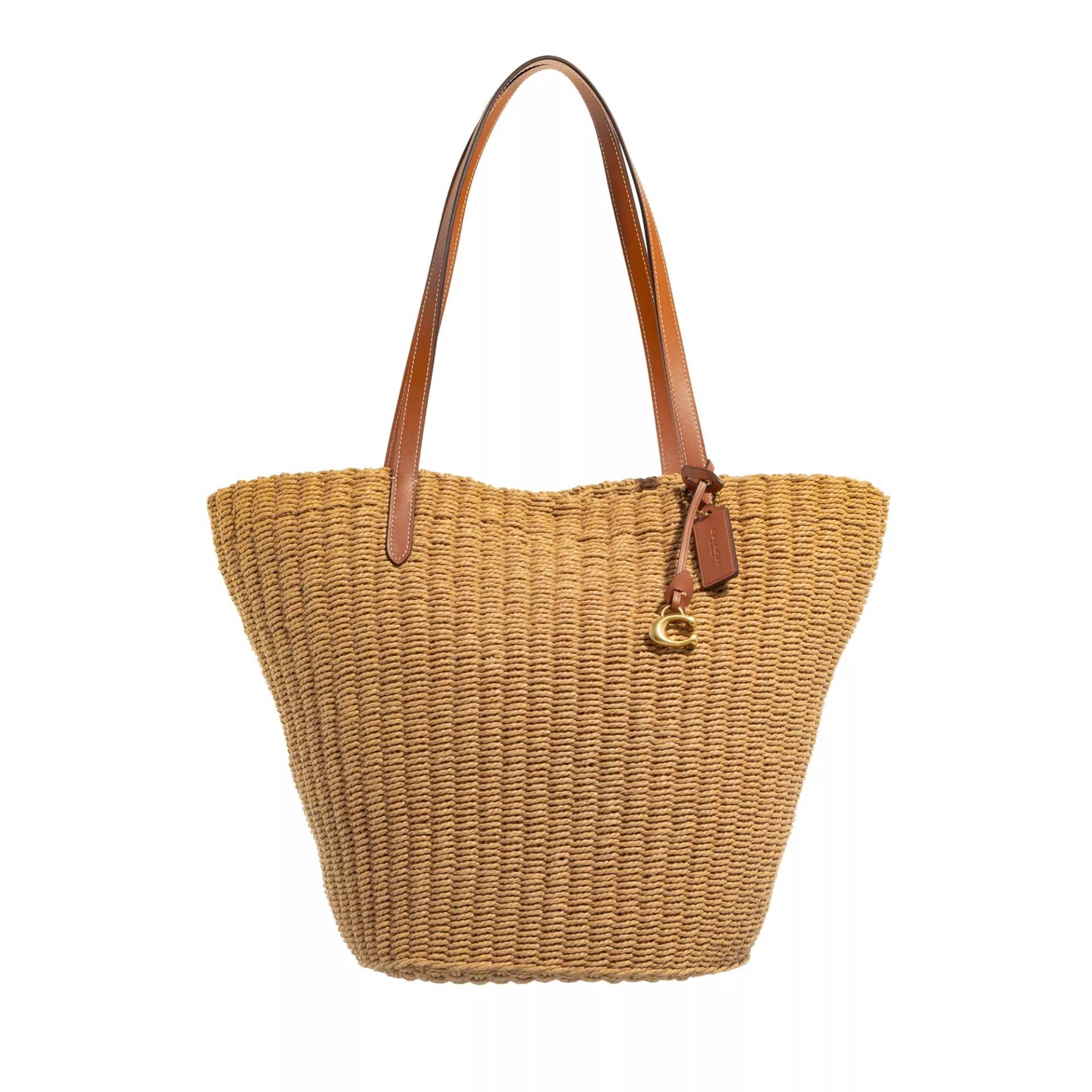 Coach Umhängetasche - Straw Tote - Gr. unisize - in Beige - für Damen von Coach