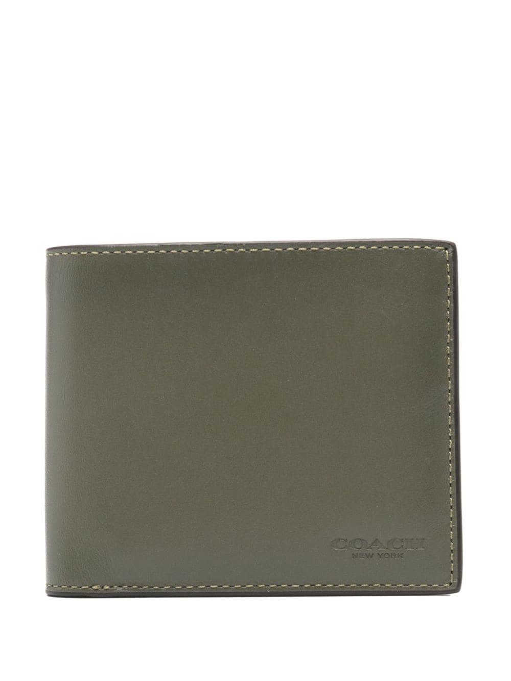 Coach logo-debossed leather wallet - Green von Coach