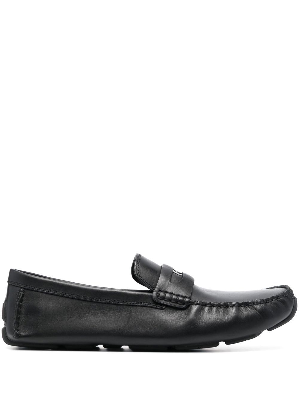 Coach logo-plaque leather loafers - Black von Coach