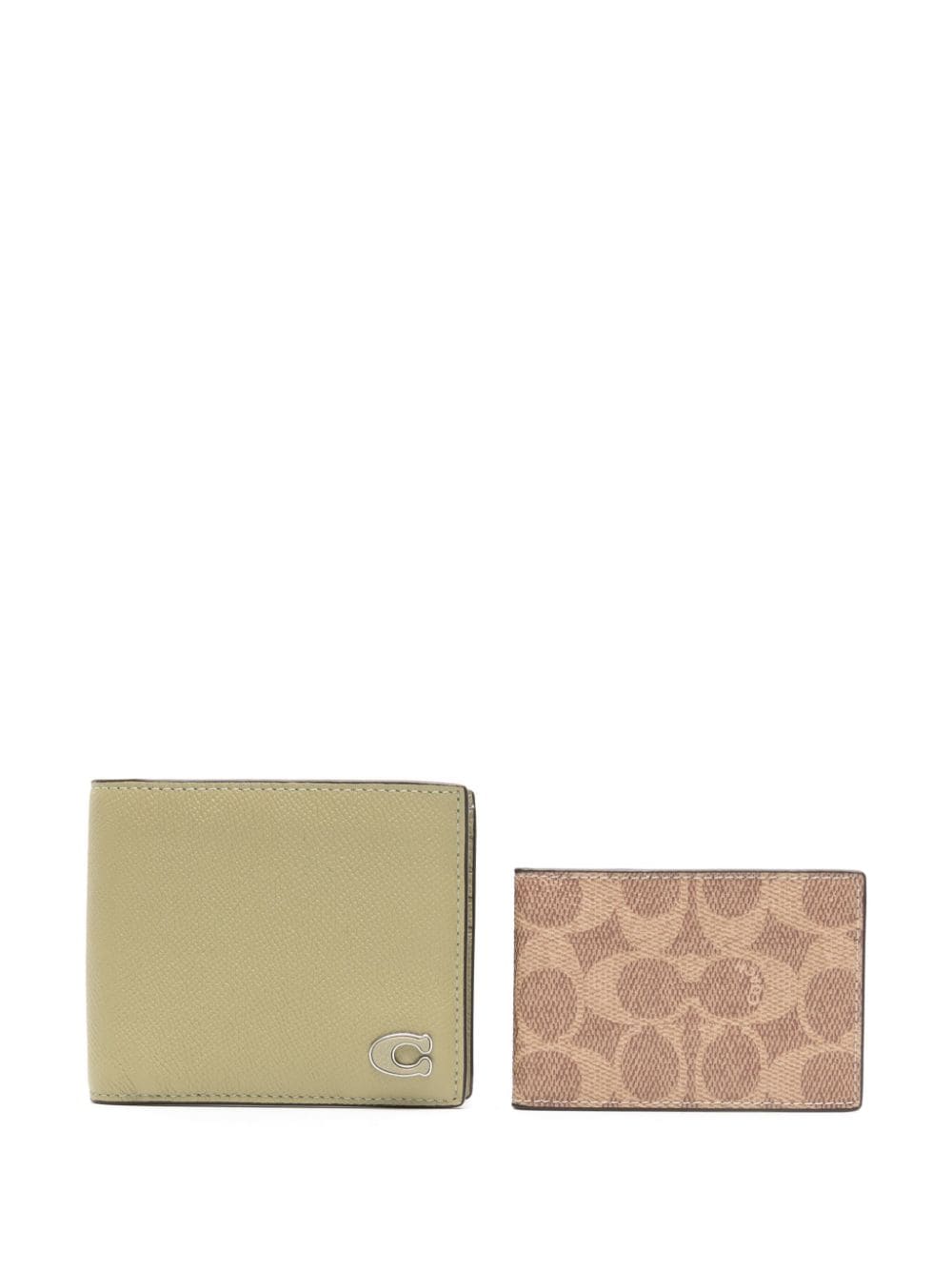 Coach logo-plaque leather wallet - Green von Coach