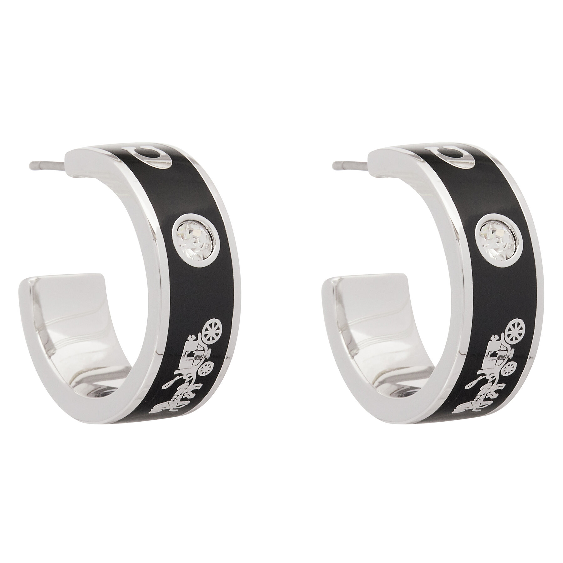 Ohrringe Coach Enamel Horse & Carriage Hoop Earrings 37479036RHO003 Schwarz Ohrringe Coach Enamel Horse & Carriage Hoop Earrings 37479036RHO003 Schwarz von Coach
