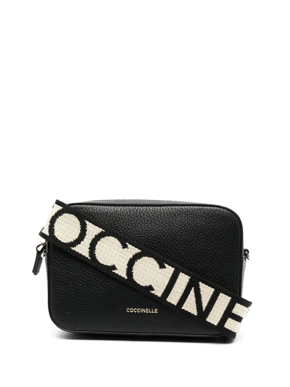 Coccinelle logo-plaque leather satchel bag - Black von Coccinelle