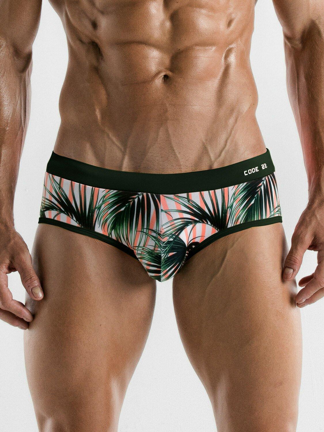 Bademode Tropical Striped Herren Korall S von Code22