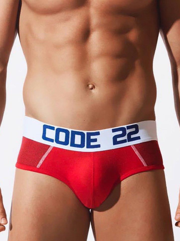 Modal Mesh Contrast Slip Herren Rot Bunt S von Code22