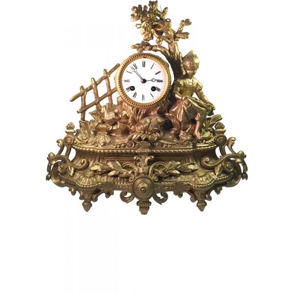 _ANTIK mechanische Empire Tischuhr mit Mädchen ca. 1830 von _Collectors Watches