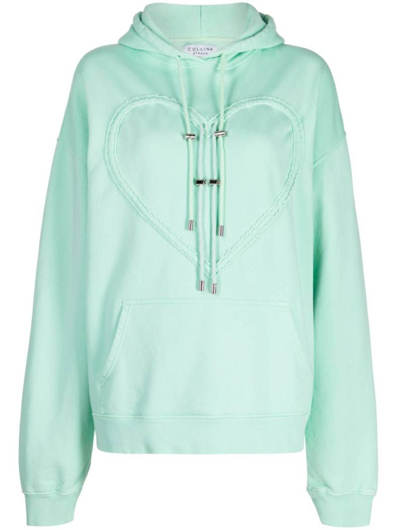 Collina Strada Heart cotton hoodie - Green von Collina Strada