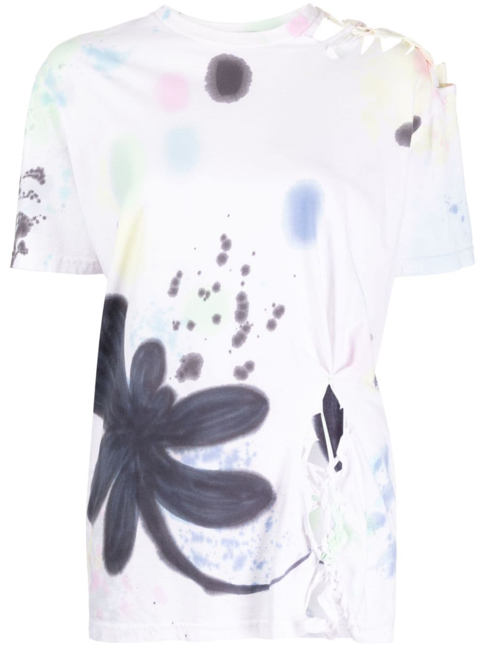 Collina Strada Nash hand-painted cut-out T-shirt - White von Collina Strada