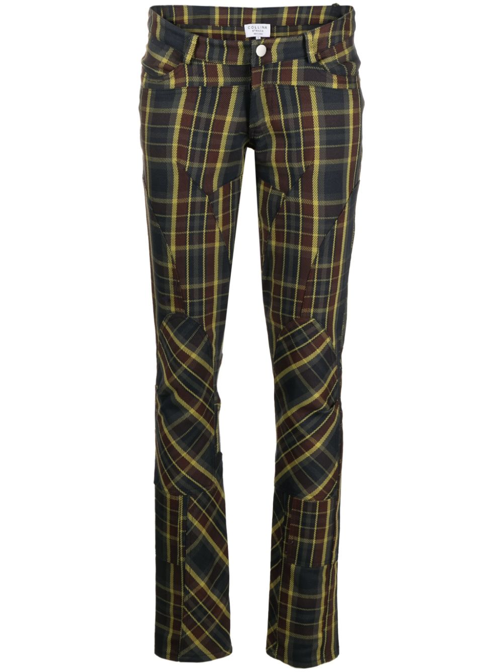 Collina Strada Rawr plaid skinny trousers - Blue