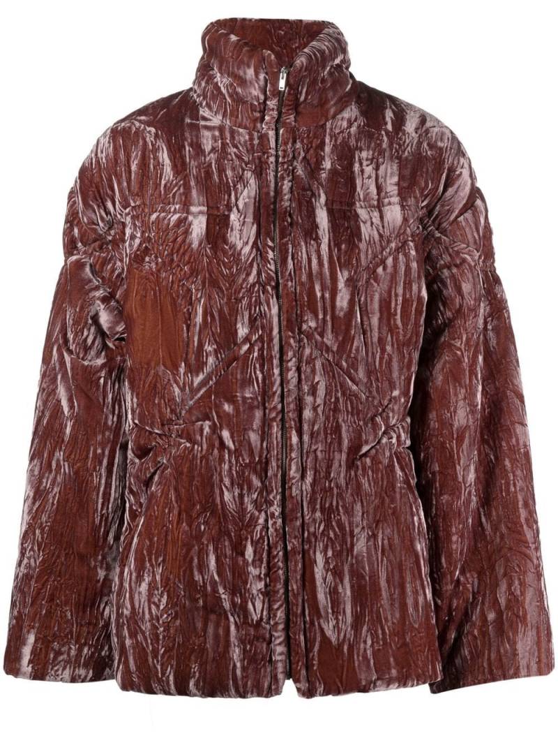 Collina Strada Star crushed-velvet puffer jacket - Brown von Collina Strada