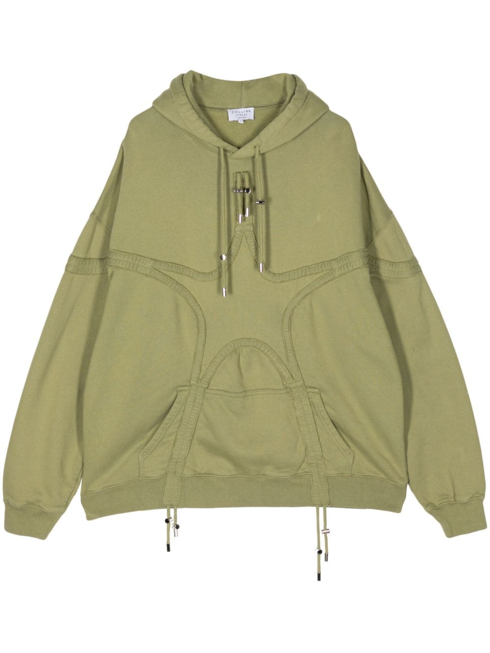 Collina Strada Star drawstring cotton hoodie - Green von Collina Strada