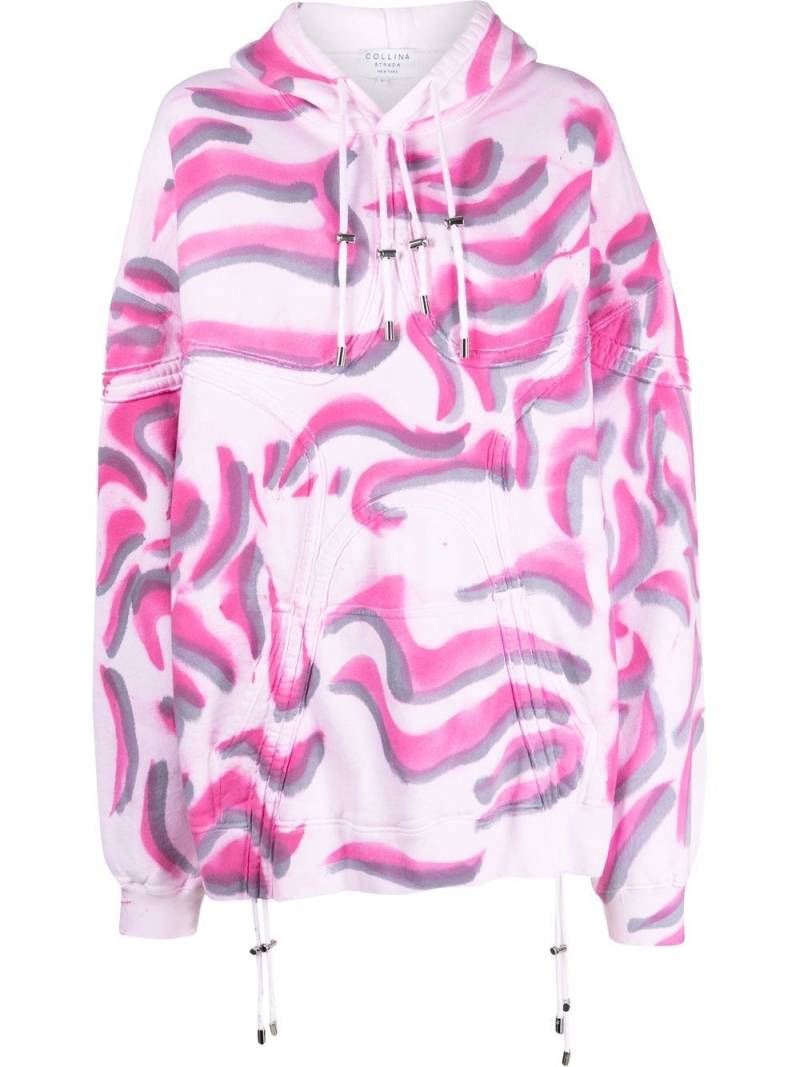 Collina Strada Zebra Star printed drawstring hoodie - Pink von Collina Strada