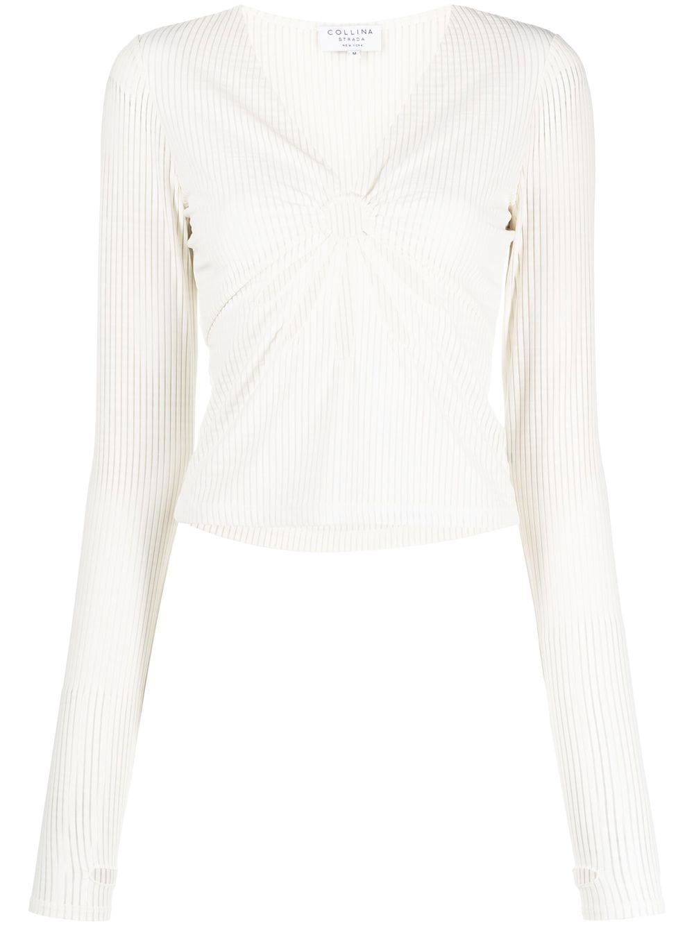 Collina Strada cut-out detailing v-neck top - Neutrals von Collina Strada