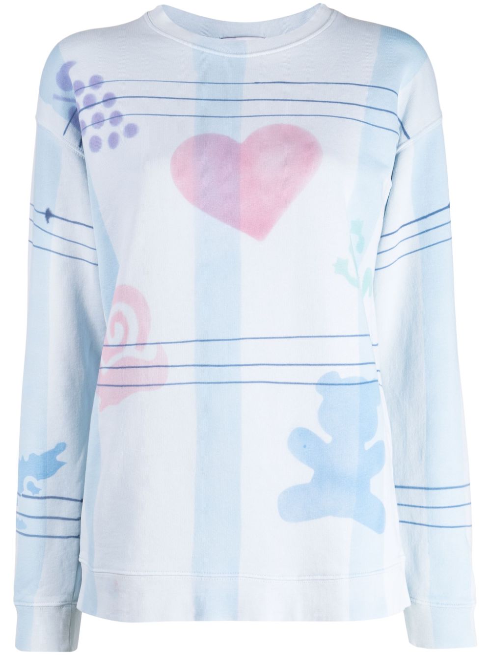 Collina Strada graphic-print cotton sweatshirt - Blue von Collina Strada