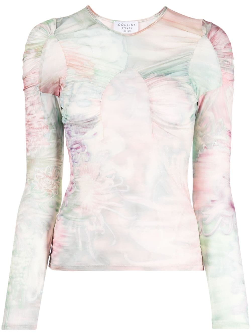 Collina Strada long-sleeved floral-pattern T-shirt - Multicolour von Collina Strada