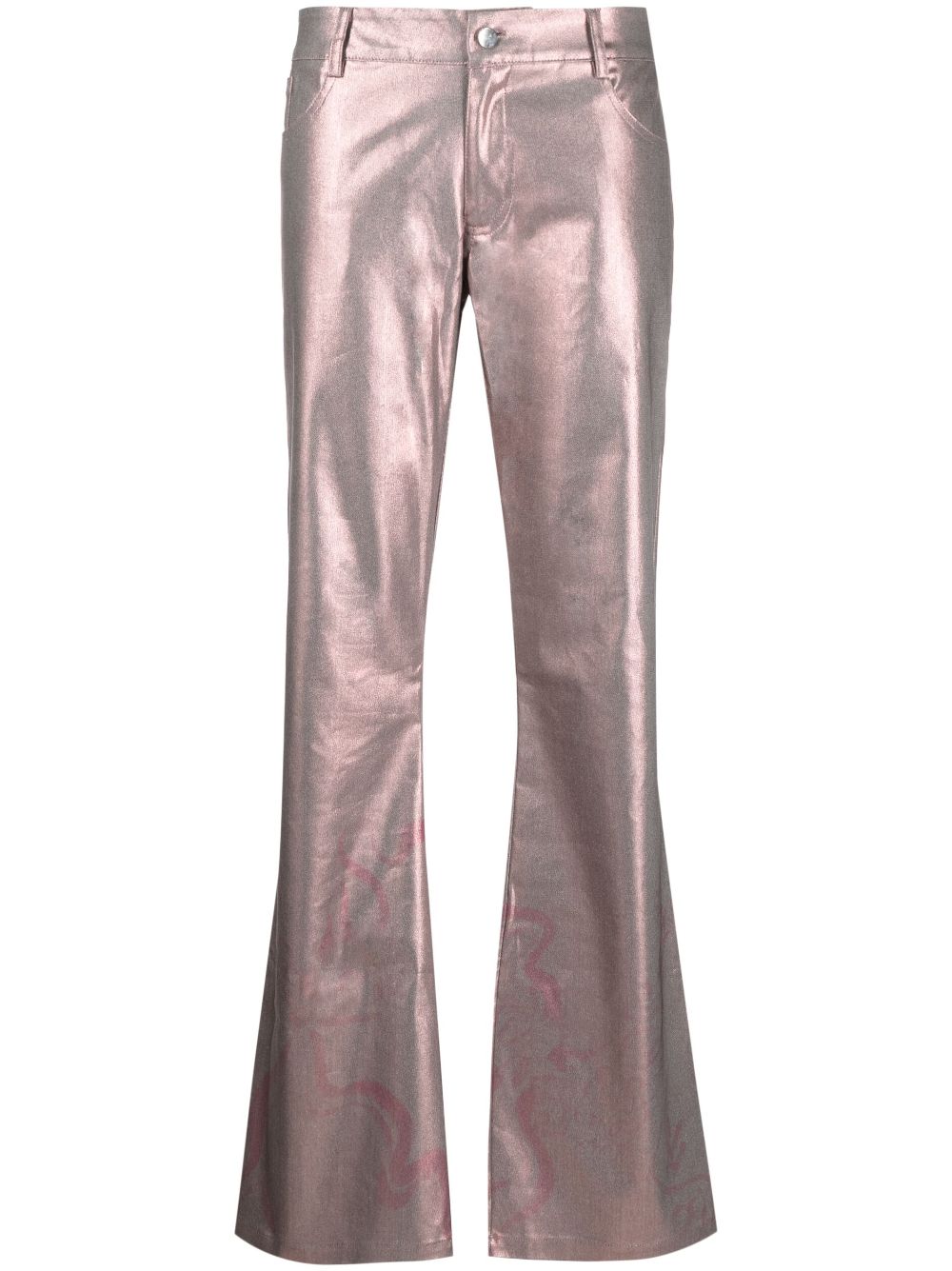 Collina Strada metallic flared trousers - Pink von Collina Strada