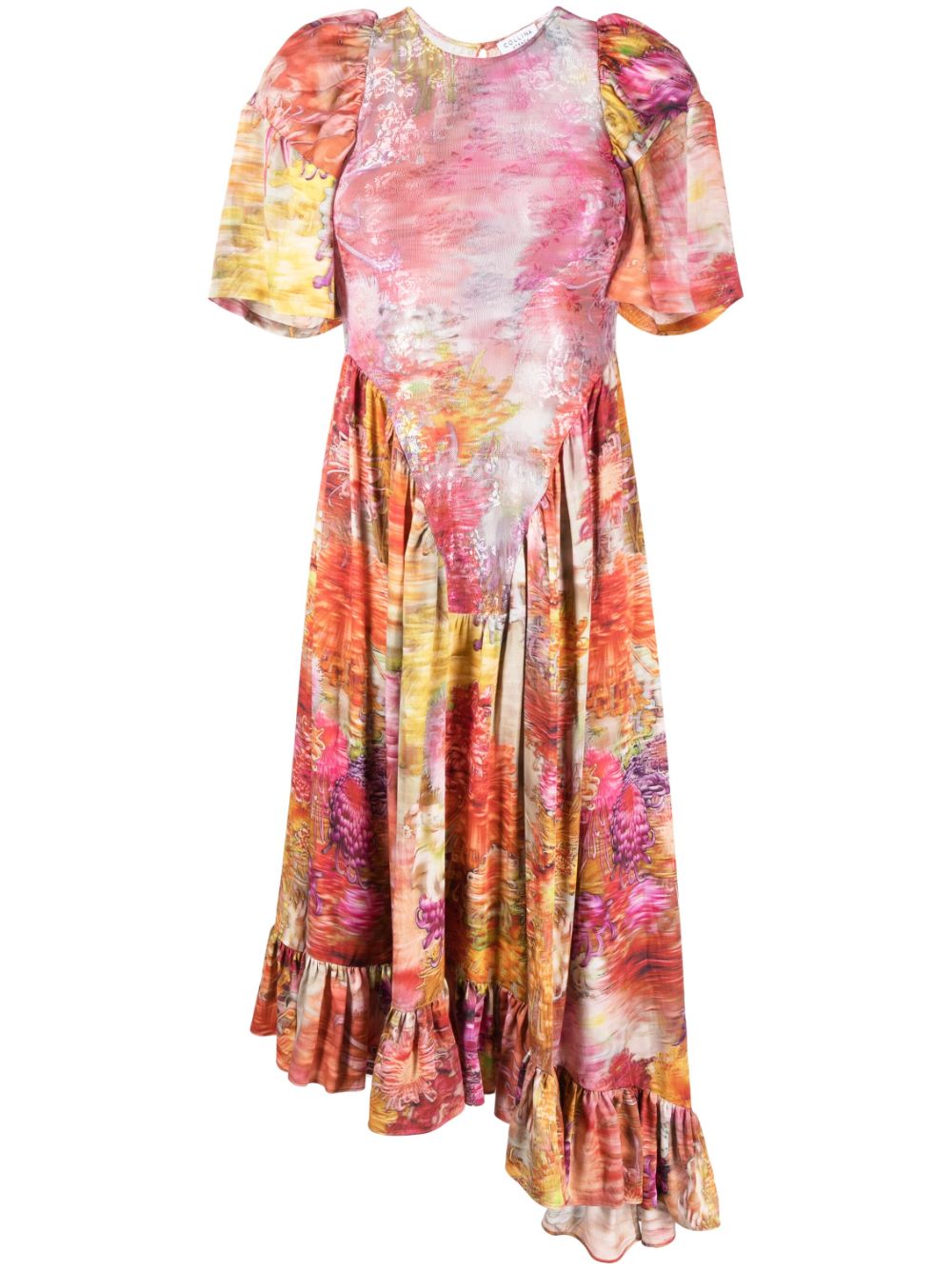 Collina Strada mix-print midi-dress - Pink von Collina Strada