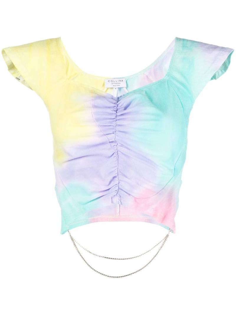 Collina Strada ruched tie-dye top - Yellow von Collina Strada