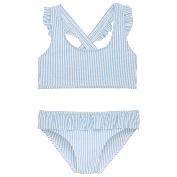 Color Kids - Kid's Bikini with Skirt Seersucker - Bikini Gr 134 grau von Color Kids