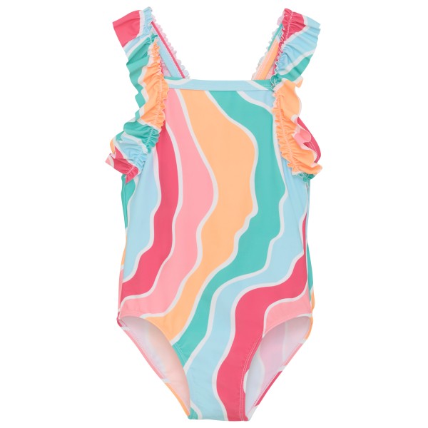 Color Kids - Kid's Swimsuit with Frills AOP - Badeanzug Gr 140 bunt von Color Kids
