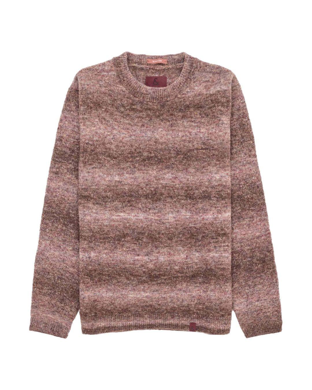 Strickpullover Roundneck Degradé Herren Rosa M von Colours & Sons