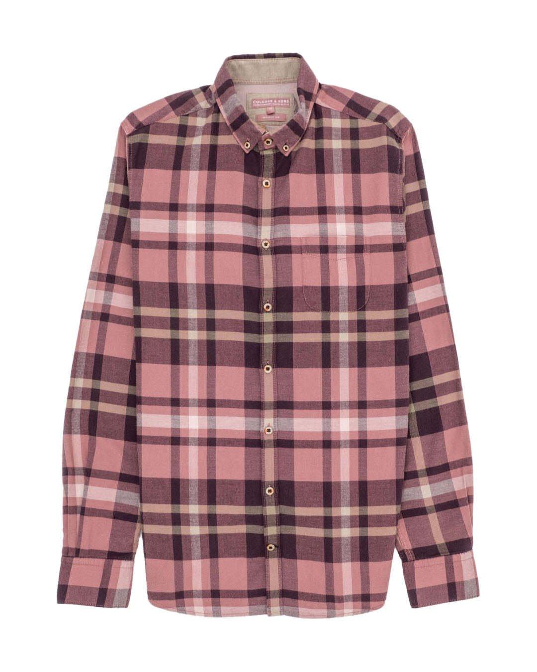 Hemd Check Madras Herren Rosa M von Colours & Sons