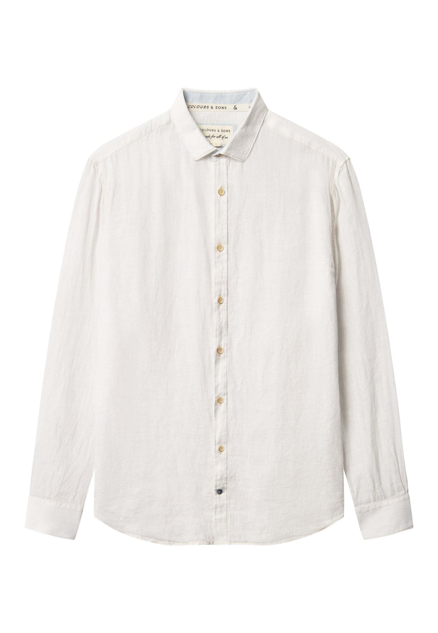 Hemden Linen Herren Weiss XL von Colours & Sons