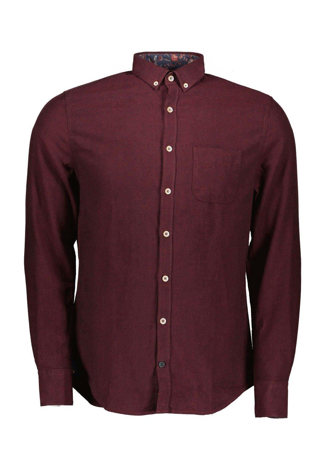 Hemden Shirt-brushed Twill Herren Rot Bunt L von Colours & Sons