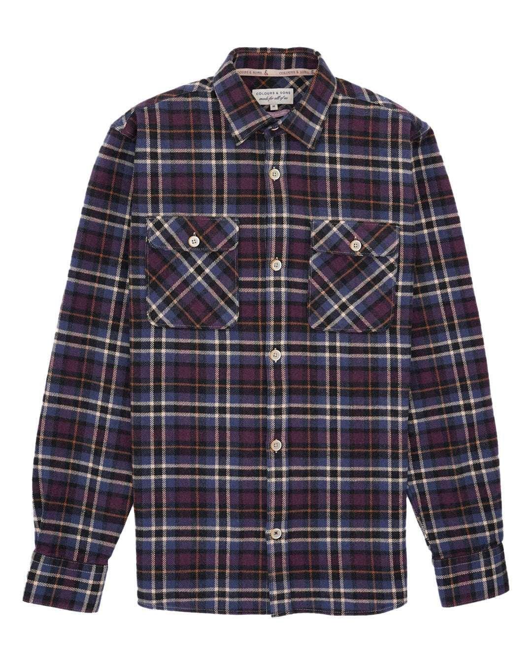 Hemden Shirt-check Herren Marine L von Colours & Sons