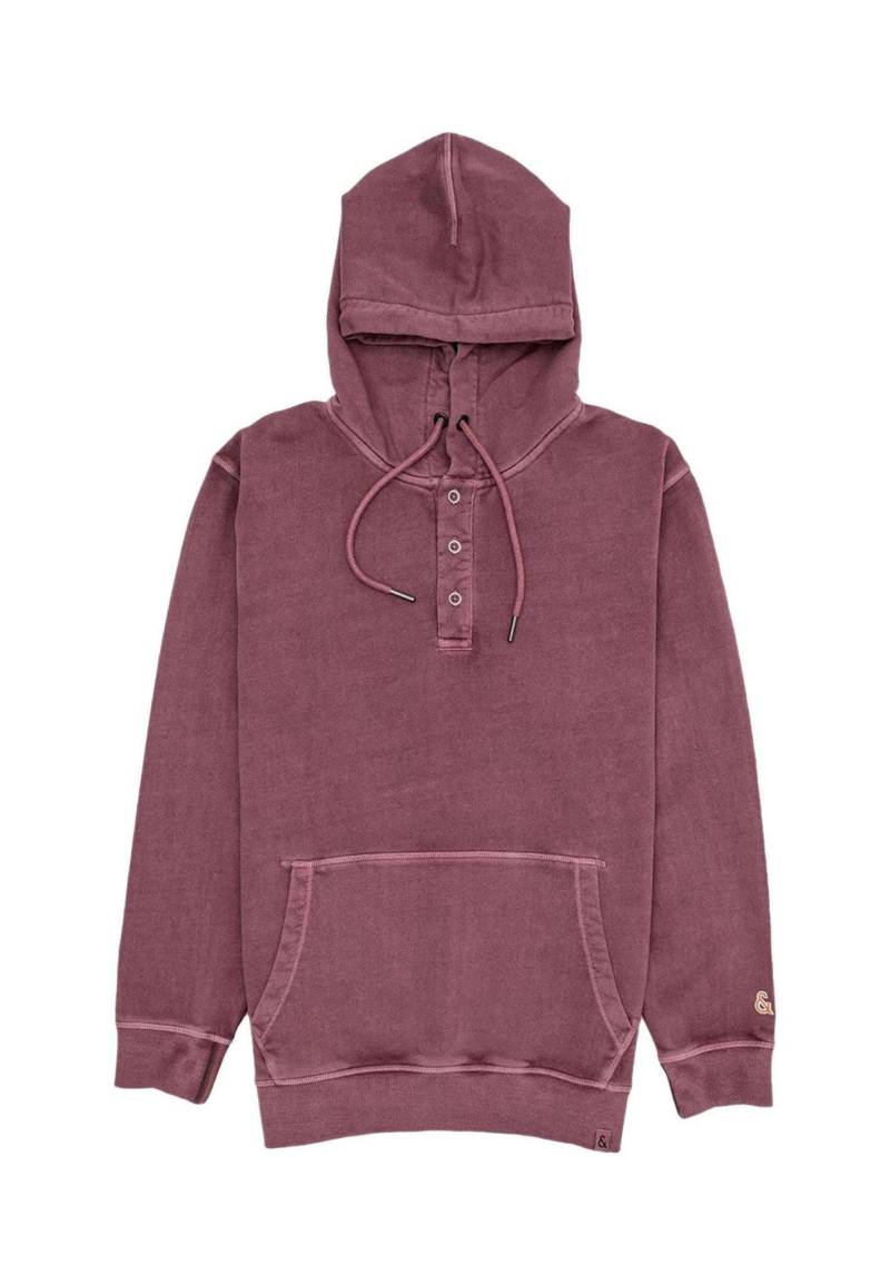 Kapuzenpullover Serafino Pigment Dyed Herren Rosa 3XL von Colours & Sons