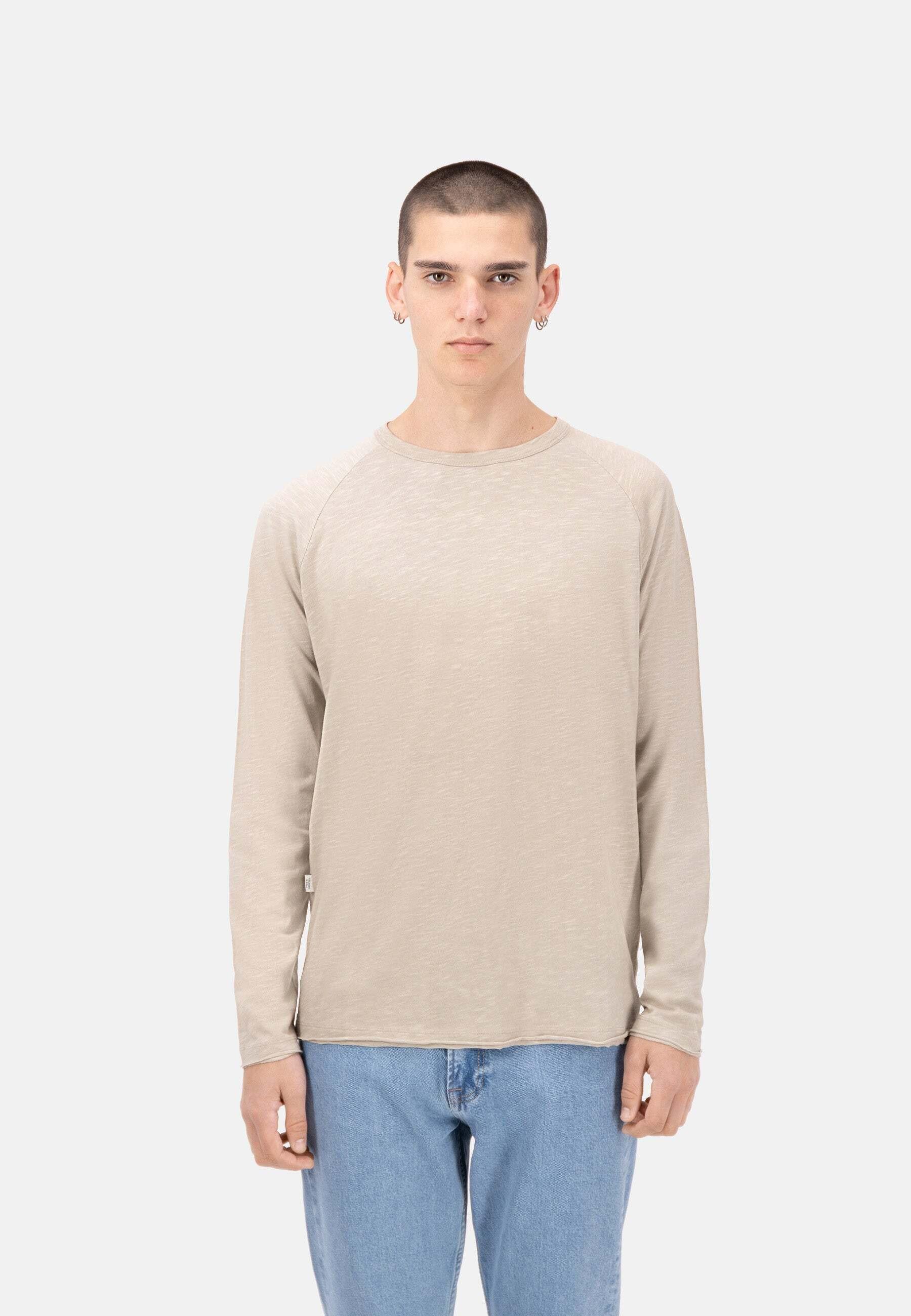 Langarmshirts Longsleeve - Slub Herren Beige L von Colours & Sons