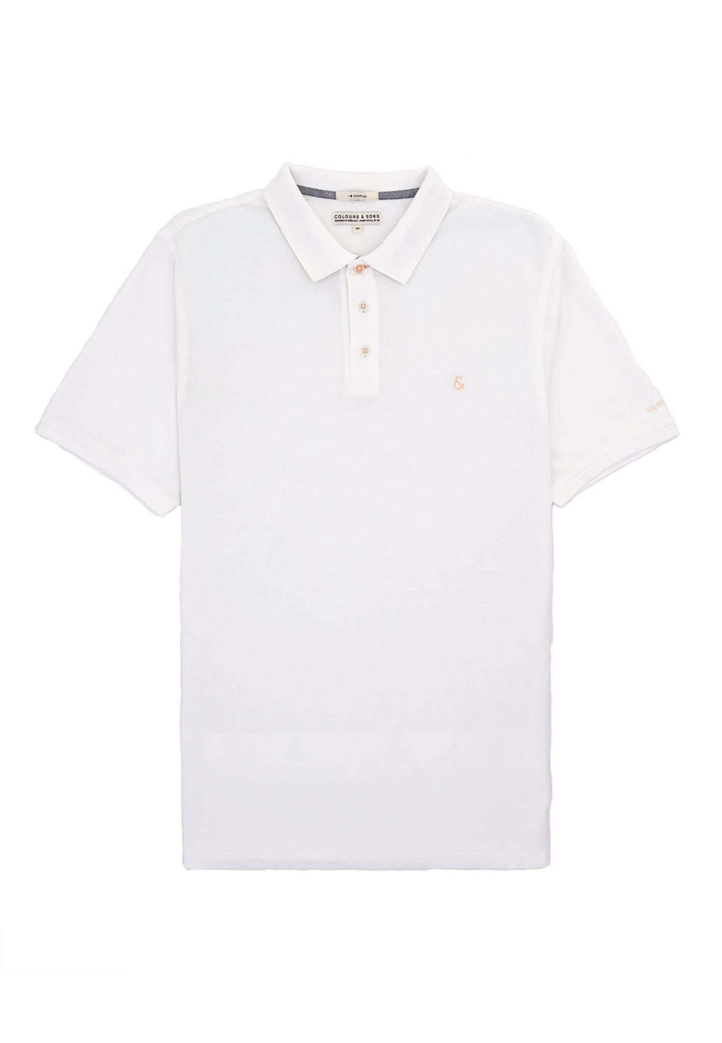 Polos Polo Washed Herren Weiss XXL von Colours & Sons