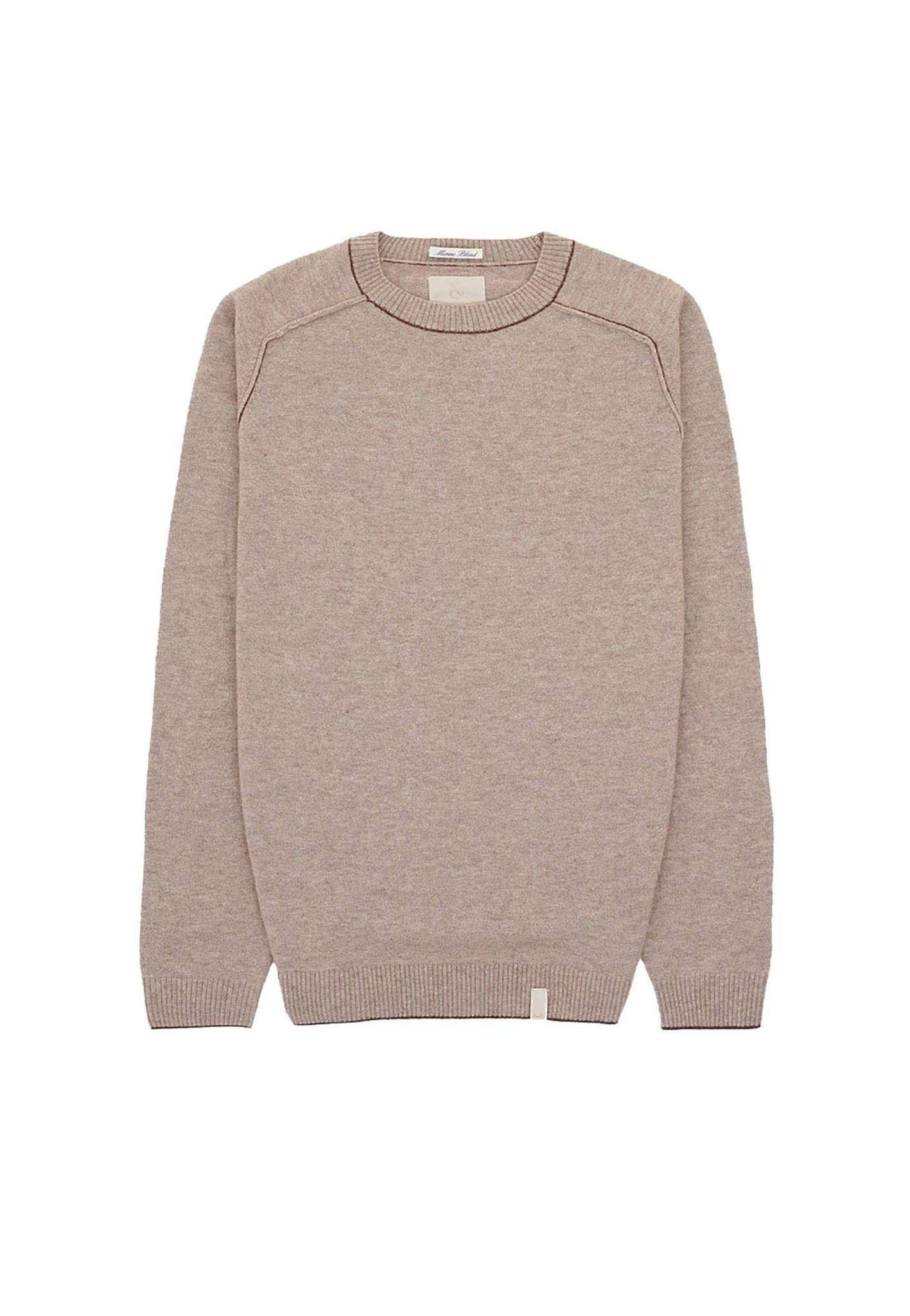 Pullover Roundneck-merino Blend Herren Beige L von Colours & Sons