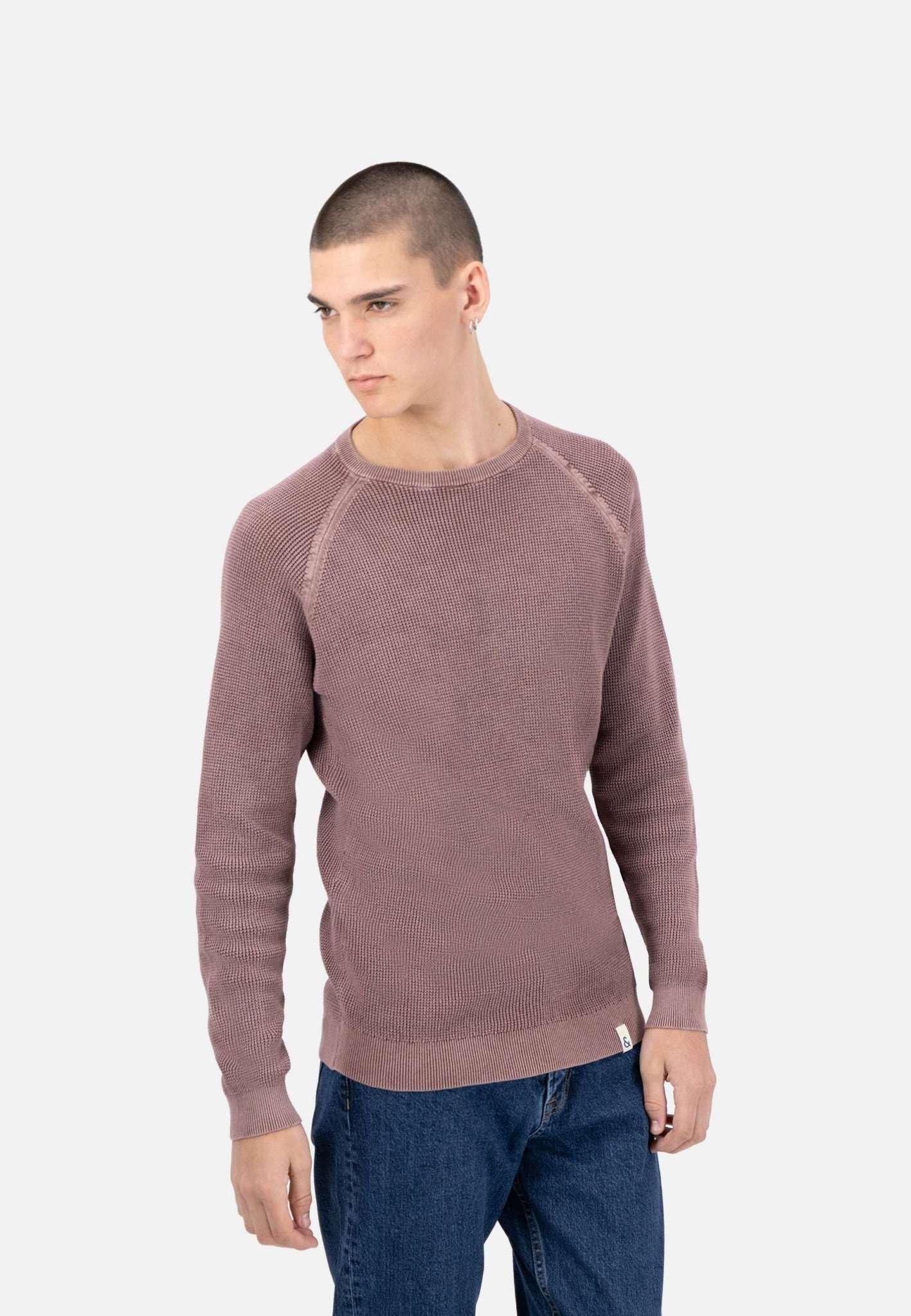 Pullover Roundneck-washed Herren Rosa M von Colours & Sons